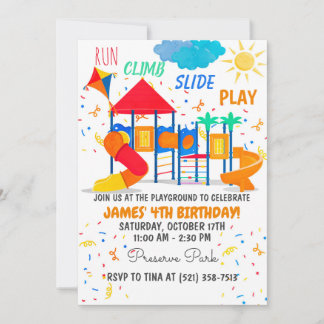 Invitation rouge de terrain de jeu