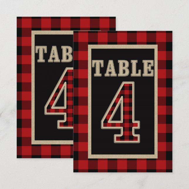 Invitation Rouge et noir Buffalo plaqué Russe Tableau Numéro  (Devant / Derrière)