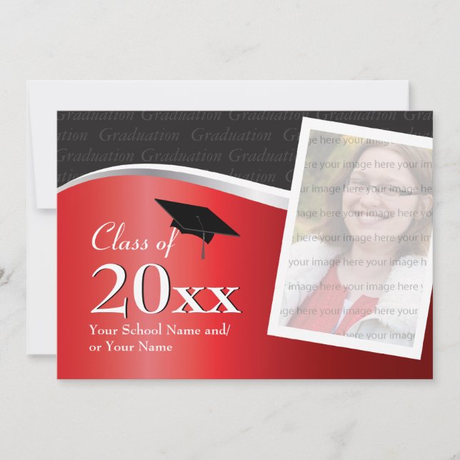 Invitation rouge et noire personnalisable (Devant)