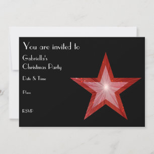 Invitation Rouge étoile texte avant de l'invitation