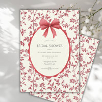 Rouge Floral & Vignes Mariage Vintage Shower