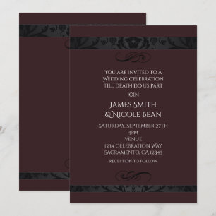 Invitation rouge foncé de célébration de mariage