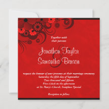 Rouge foncé Floral Gothique Personnalisé Mariage I