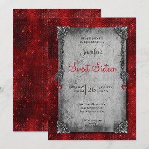 Invitation Rouge gothique Sweet 16