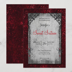 Invitation Rouge gothique Sweet 16