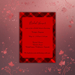 Invitation rouge noir écossais celtique tartan mariage motif