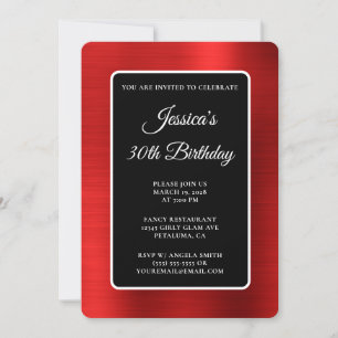 Invitation Rouge noir et blanc 30e anniversaire