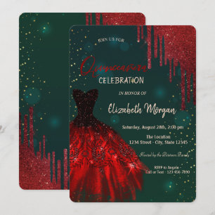 Invitation Rouge Parties scintillant Drives Robe Verte Quince
