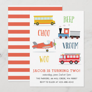 Invitation rouge pour la fête d'anniversaire de Be