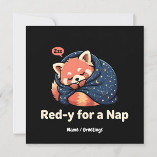 Invitation Rouge Prêt Pour Une Sieste Mignon Panda Roux Kawai