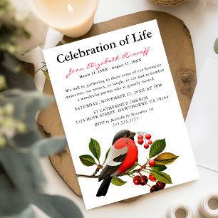 Invitation Rouge Robin   Célébration de la vie de l'oiseau pr