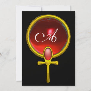 Invitation ROUGE TALISMAN RUBY MONOGRAS noir clair