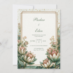 Invitation Rouge Teint Astrance Papier d'Or Mariage