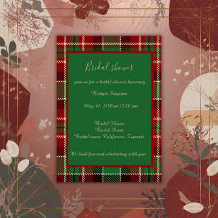 Invitation rouge vert noir écossais celtique tartan mariage