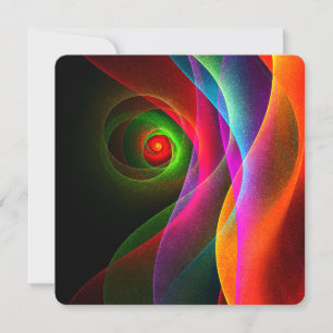 Invitation Rouge Vert Orange Moderne Motif d'Art Abstrait #22