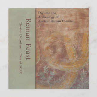 Invitation Rouges élégants de Pompeii, festin romain de verts