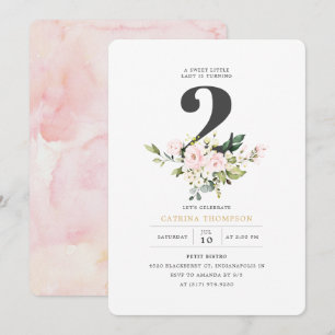 Invitation Rougissent la fête d'anniversaire florale et