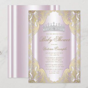 Invitation Rougissent la princesse rose baby shower de
