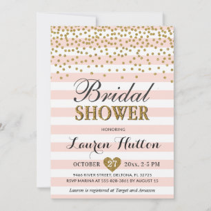 Invitation Rougissent le rose et la Fête de la mariée chic de