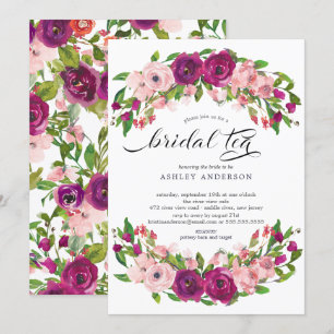 Invitation Rougissent le rose et le thé nuptiale floral de