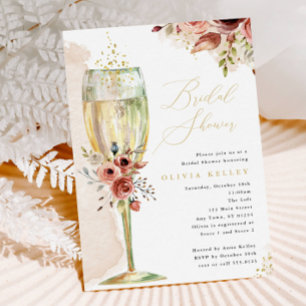 Invitation Rouille en verre de Champagne et Fête des mariées 