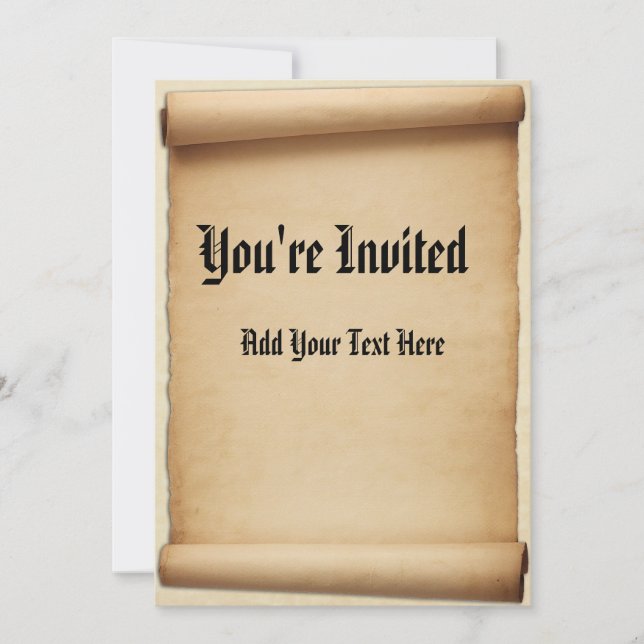 Invitation Rouleau de proclamation de parchemin vous êtes (Devant)