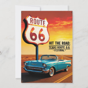 Invitation Route 66 Texas Postcard