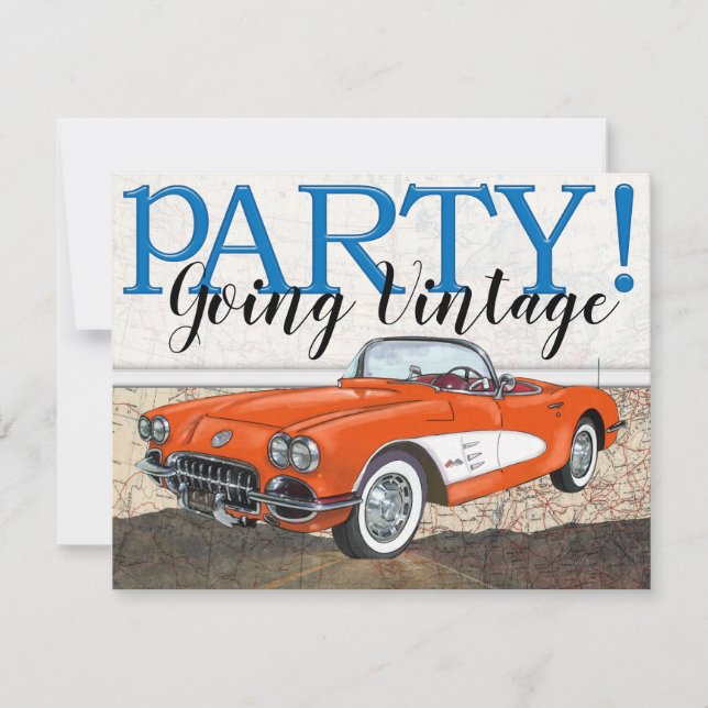 Invitation Route 66 - Voitures Vintage- (Devant)