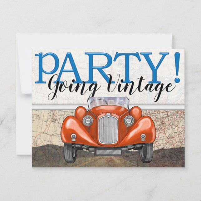 Invitation Route 66 - Voitures Vintage- (Devant)