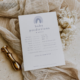 Invitation ROWAN Boy Baby Predictions Baby shower Game Card