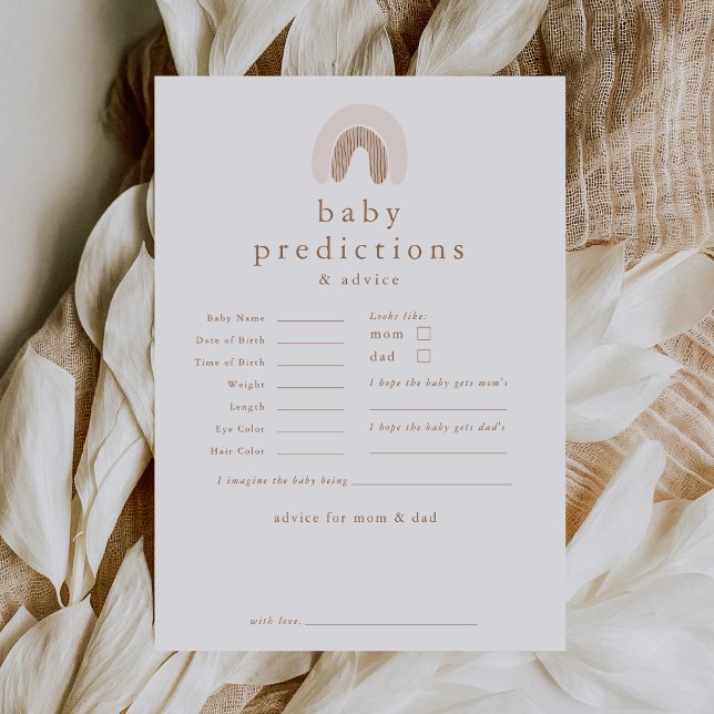 Invitation ROWAN Girl Baby Predictions Baby shower Game Card (ROWAN Girl Baby Predictions Baby Shower Game Card)