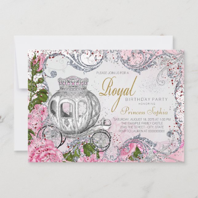 Invitation Royal Birthday Party Princess (Devant)