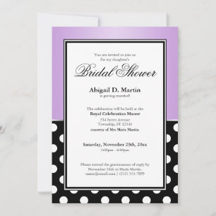 Invitation Royal Black Polka Dot Purple Fête des mariées