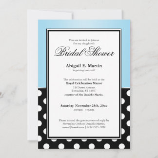 Invitation Royal Black Polka Fête des mariées bleue
