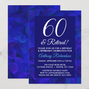 Invitation Royal Blue 60 et Retraite Party