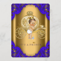 Royal Blue and Gold Carriage Prince Baby shower
