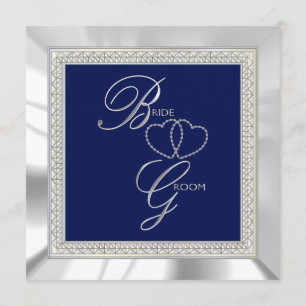 Invitation Royal Blue and Silver Mariage