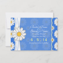 Royal Blue and White Daisy Floral Enregistrer la d