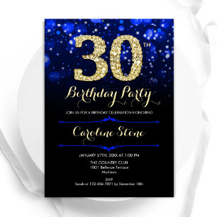 Invitation Royal Blue Gold 30e anniversaire