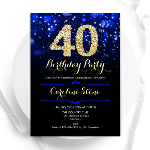 Invitation Royal Blue Gold 40e anniversaire