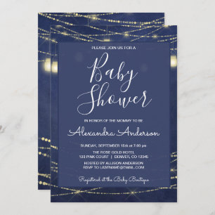 Invitation Royal Blue Mason Jars Boy's Baby shower Party