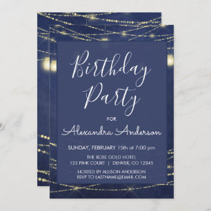 Invitation Royal Blue Mason Jars N'importe quel âge Anniversa