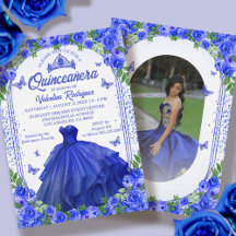 Royal Blue Parties scintillant Floral Sparkle Quin