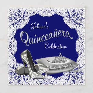 Invitation Royal Blue Quinceanera
