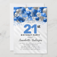Royal Blue Silver Balloon Parties scintillant 21e 