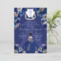 Royal Blue & Silver Princess Castle Quinceañera