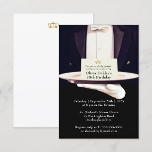 Invitation Royal Butler Silver Platon fête d'anniversaire