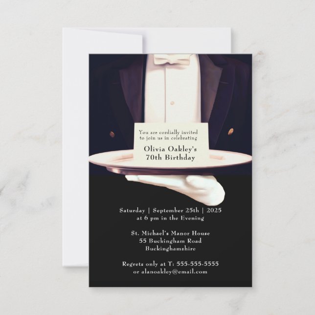 Invitation Royal Butler Silver Platter (NT) fête d'anniversai (Devant)