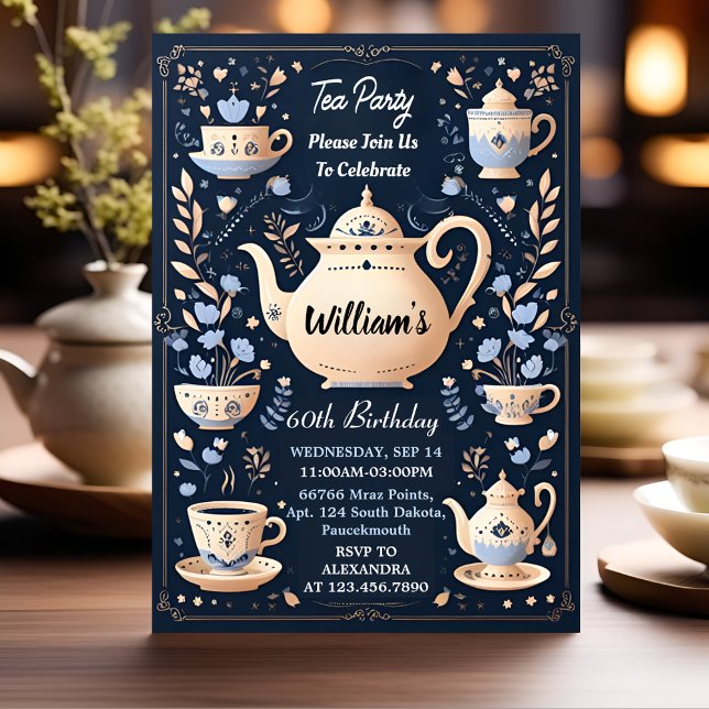 Invitation Royal Chic Fairy Tea Party 60e anniversaire (Créateur téléchargé)