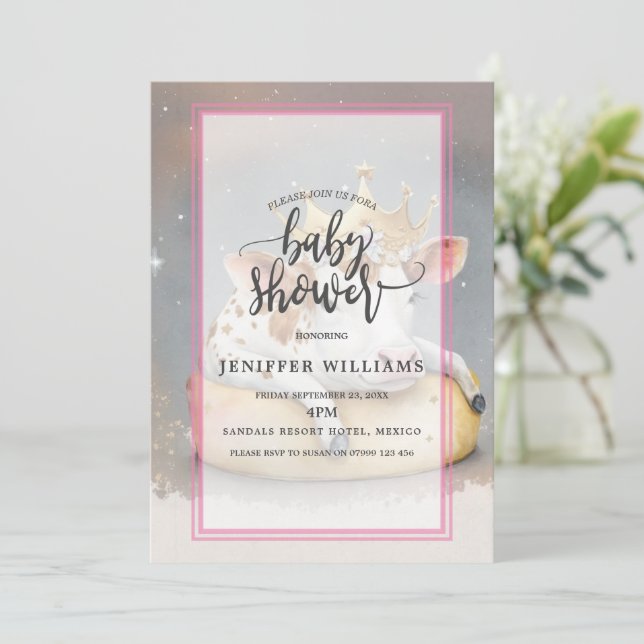 Invitation Royal Cow Dreaming on Cheese Throne                (Debout devant)